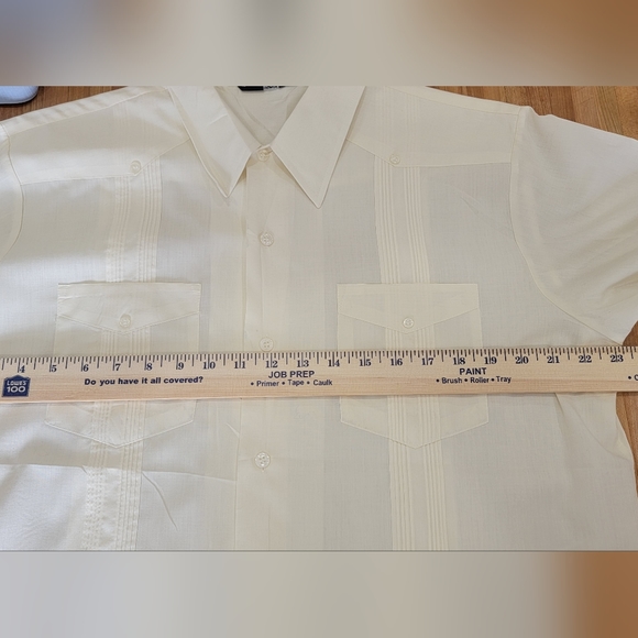 Mens  authentic guayaberas Style Button Shirt Mens Large. White. - Picture 9 of 12